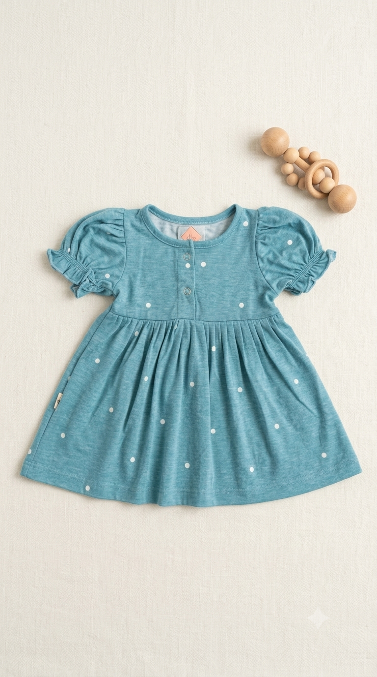 Blue Ploka Frock