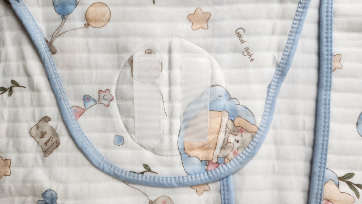 Hooded Swaddle Wrap - Blue Ballons