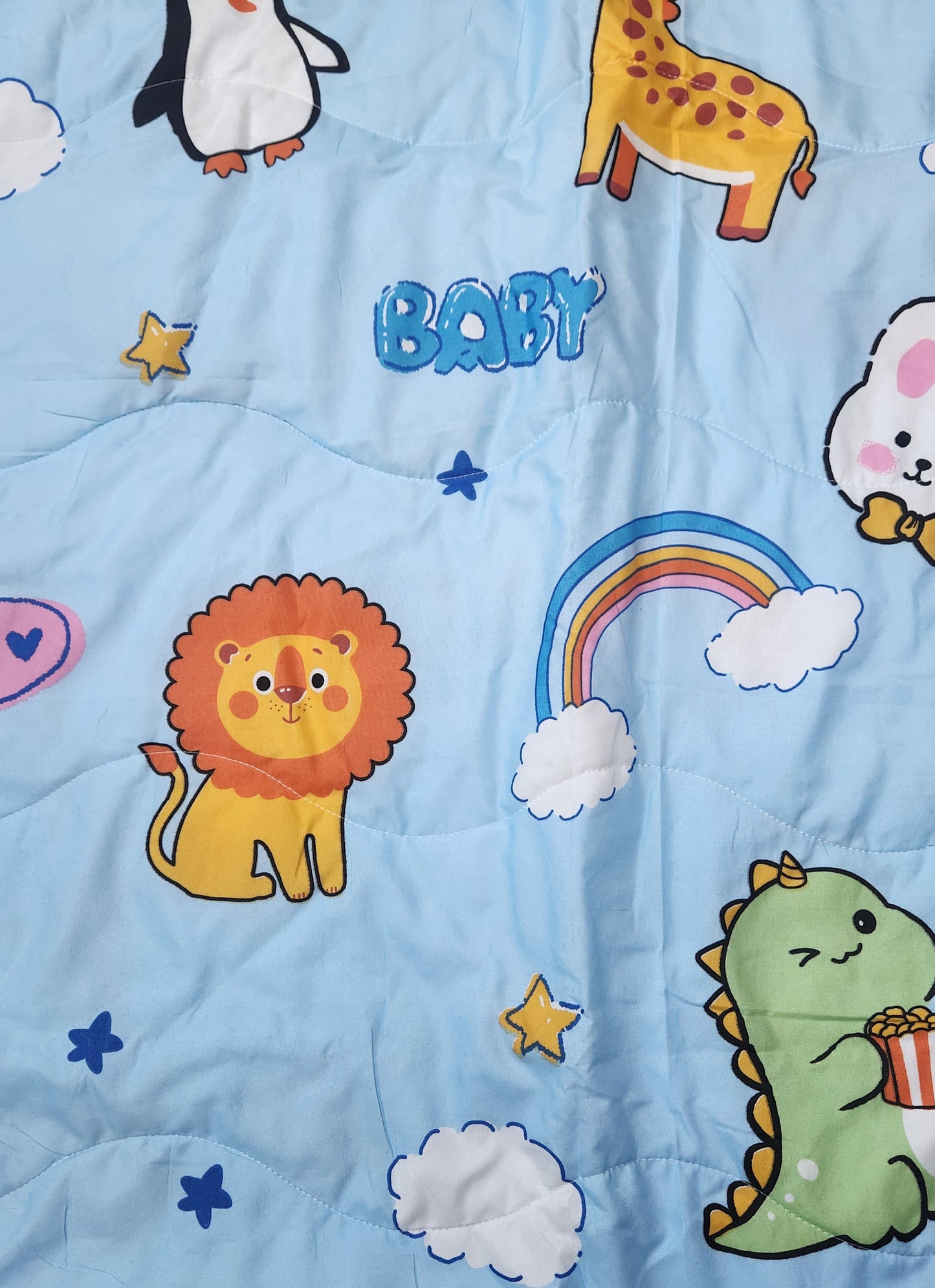 Cotton Quilt - Animals in Blue