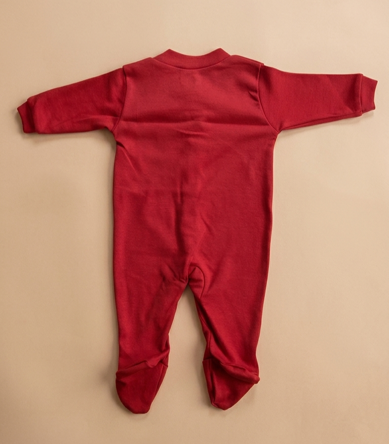 Footed Rompers - Red