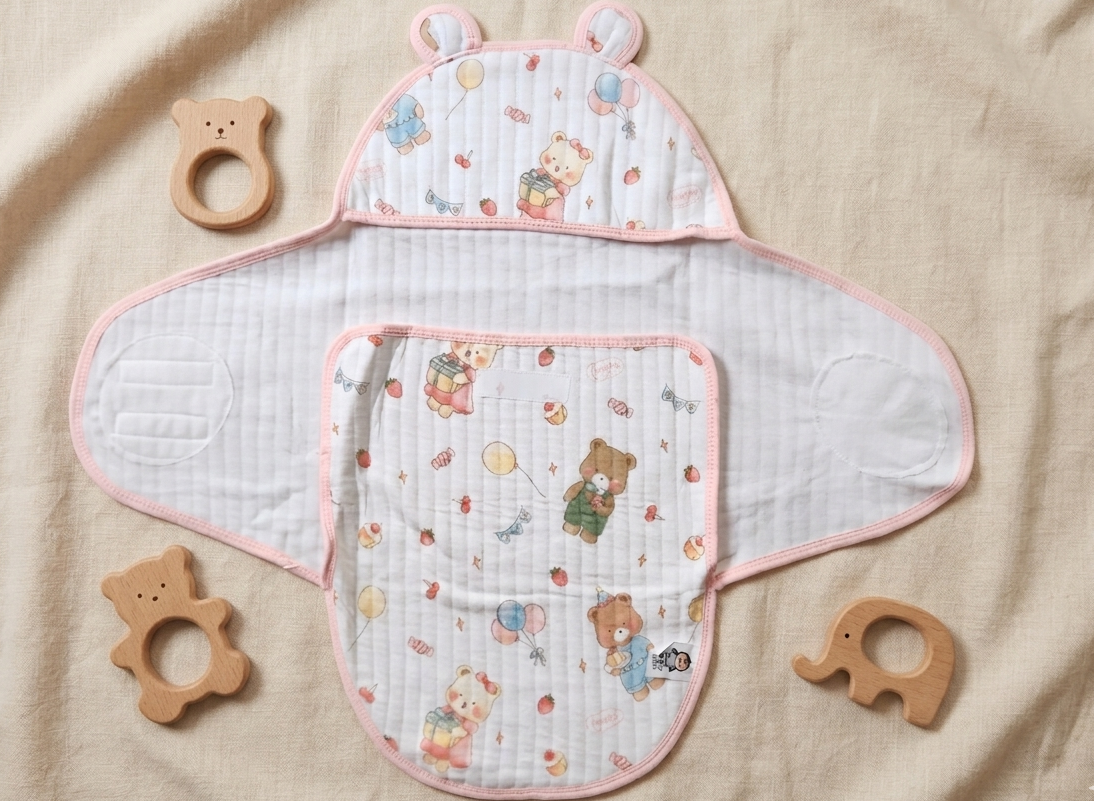 Hooded Swaddle Wrap - Pink