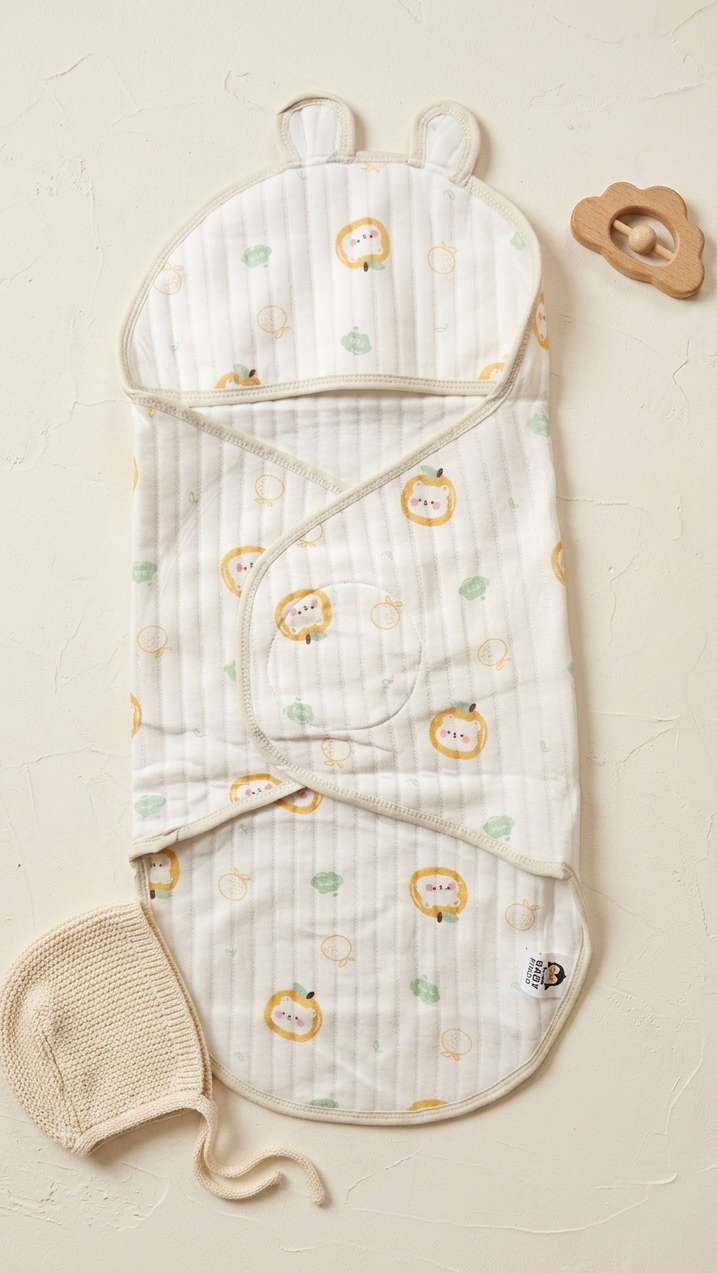 Hooded Swaddle Wrap - Apple