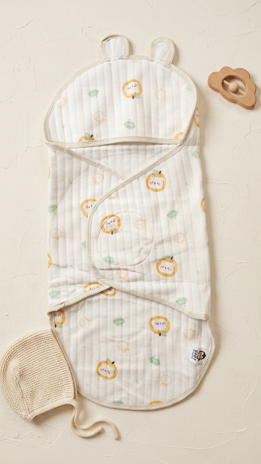 Hooded Swaddle Wrap - Apple