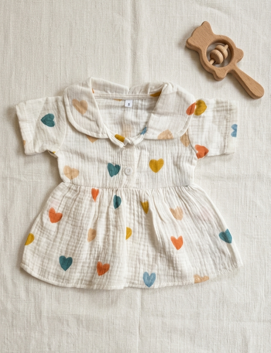 Muslin Frock - Hearts