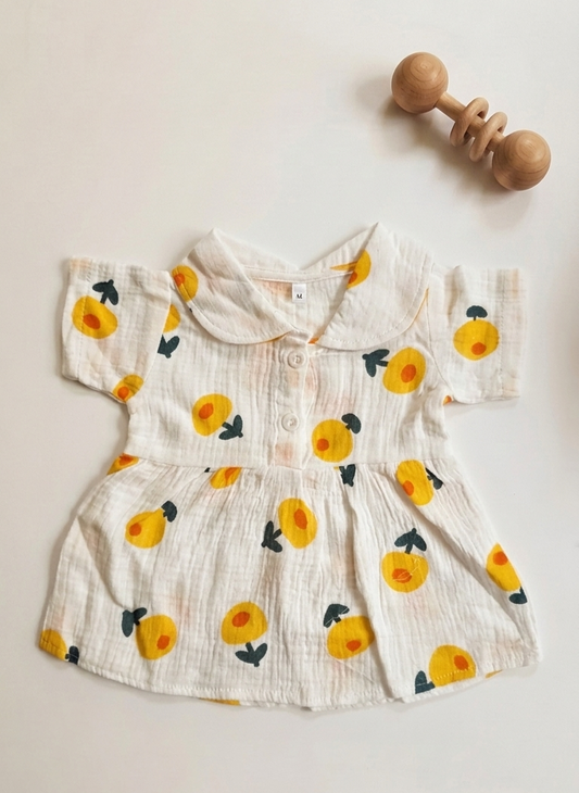 Muslin Frock - Yellow Flowers