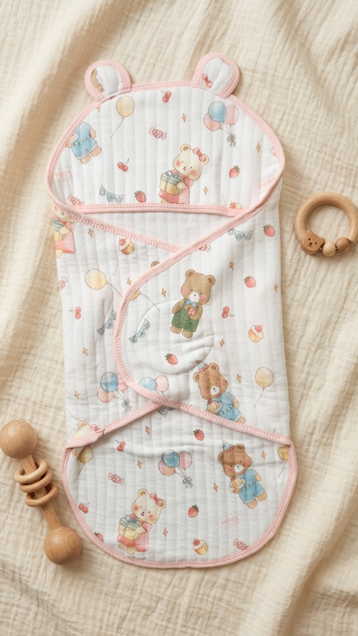Hooded Swaddle Wrap - Pink