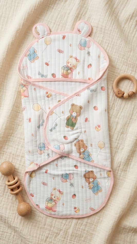 Hooded Swaddle Wrap - Pink