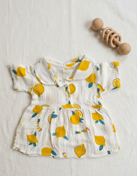 Muslin Frock - Lemon