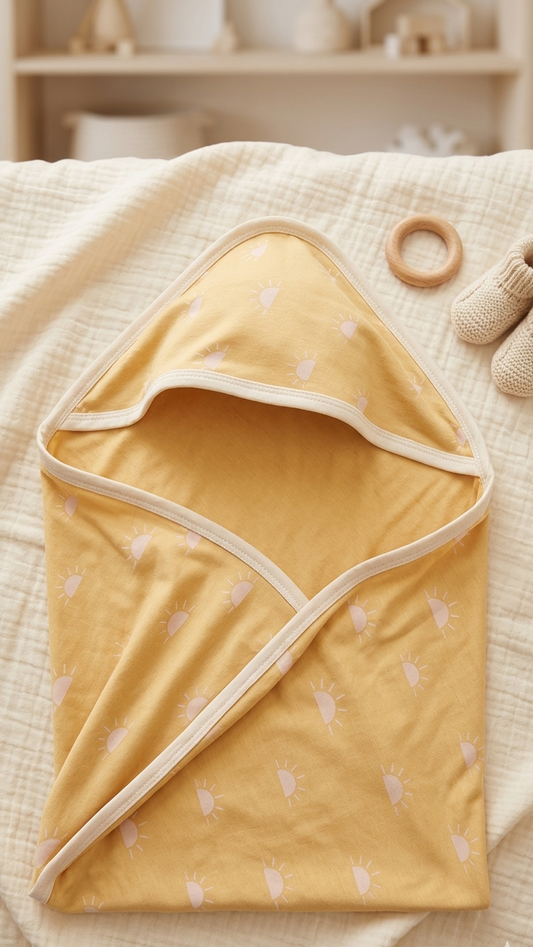 Double Layer Hooded Towel - Yellow