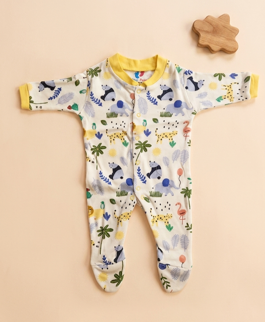 Footed Rompers - Animals