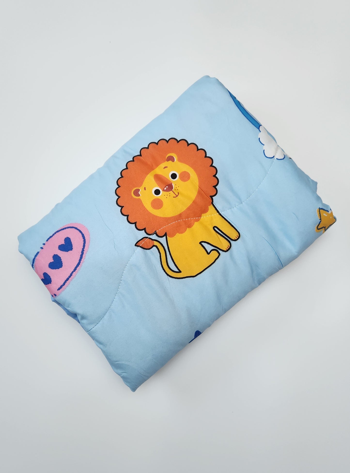 Cotton Quilt - Animals in Blue
