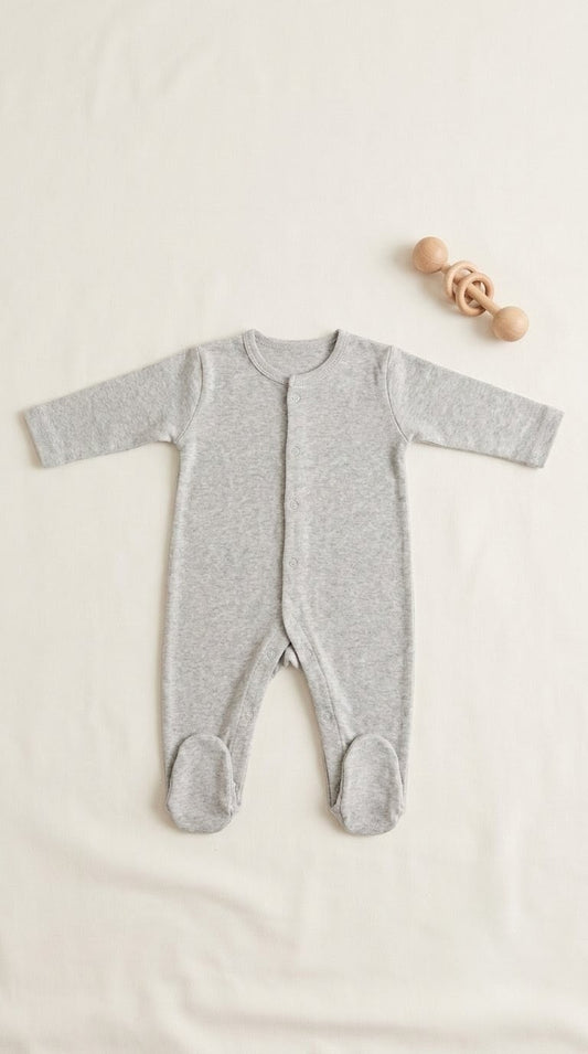 Footed Rompers - Dark Grey