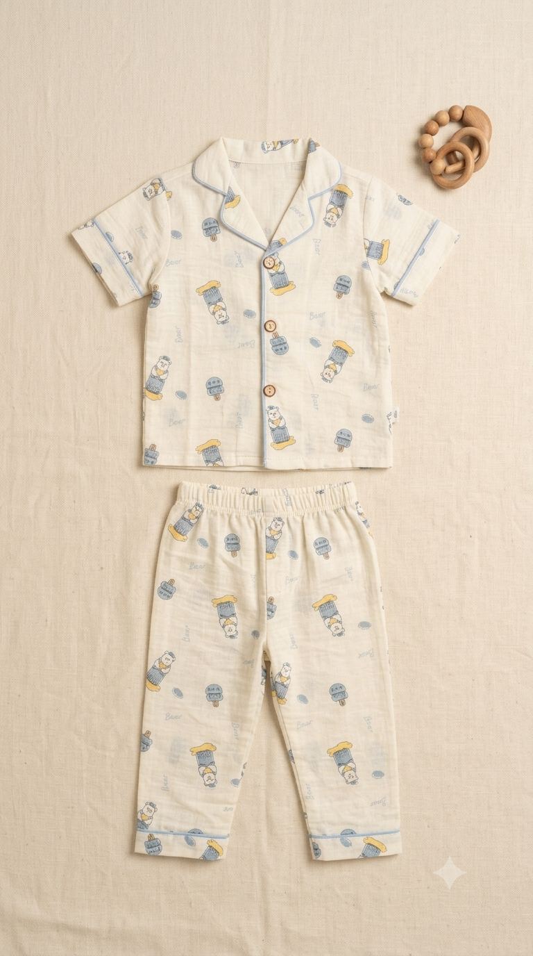 Blue Bear - Muslin Co Ord Set
