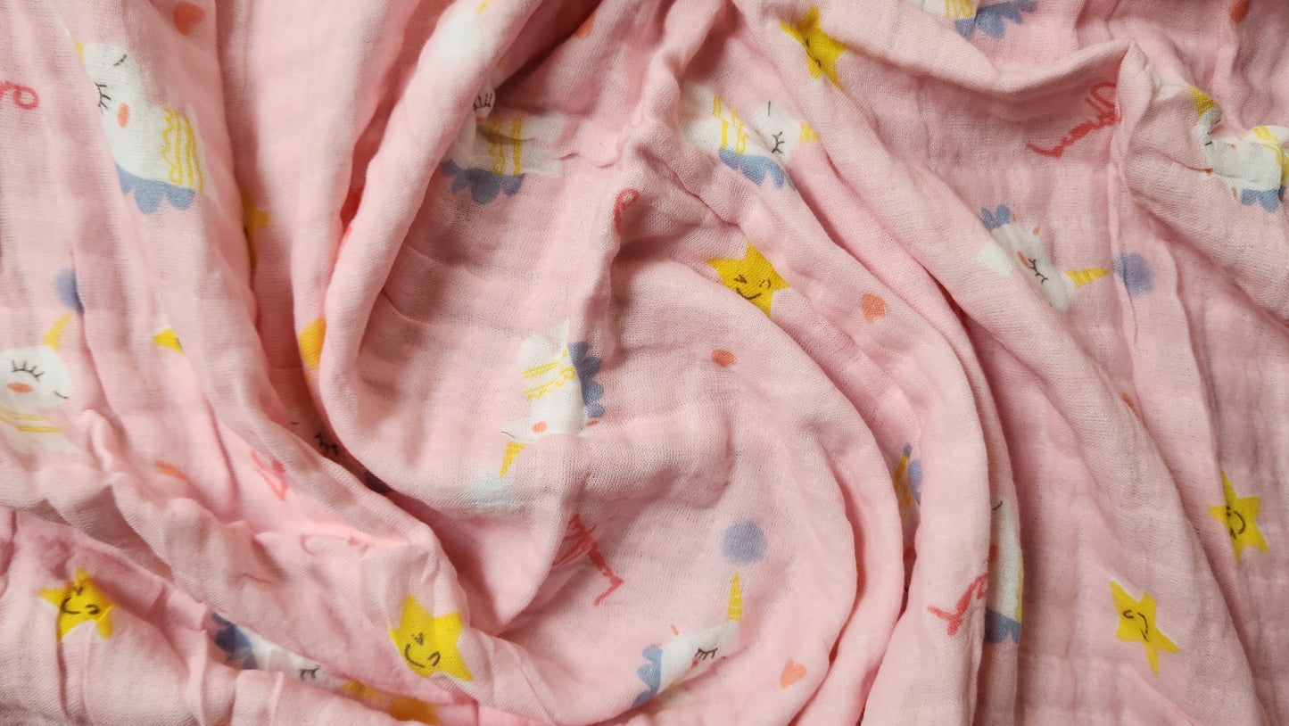 Muslin Blanket - Pink Unicorn