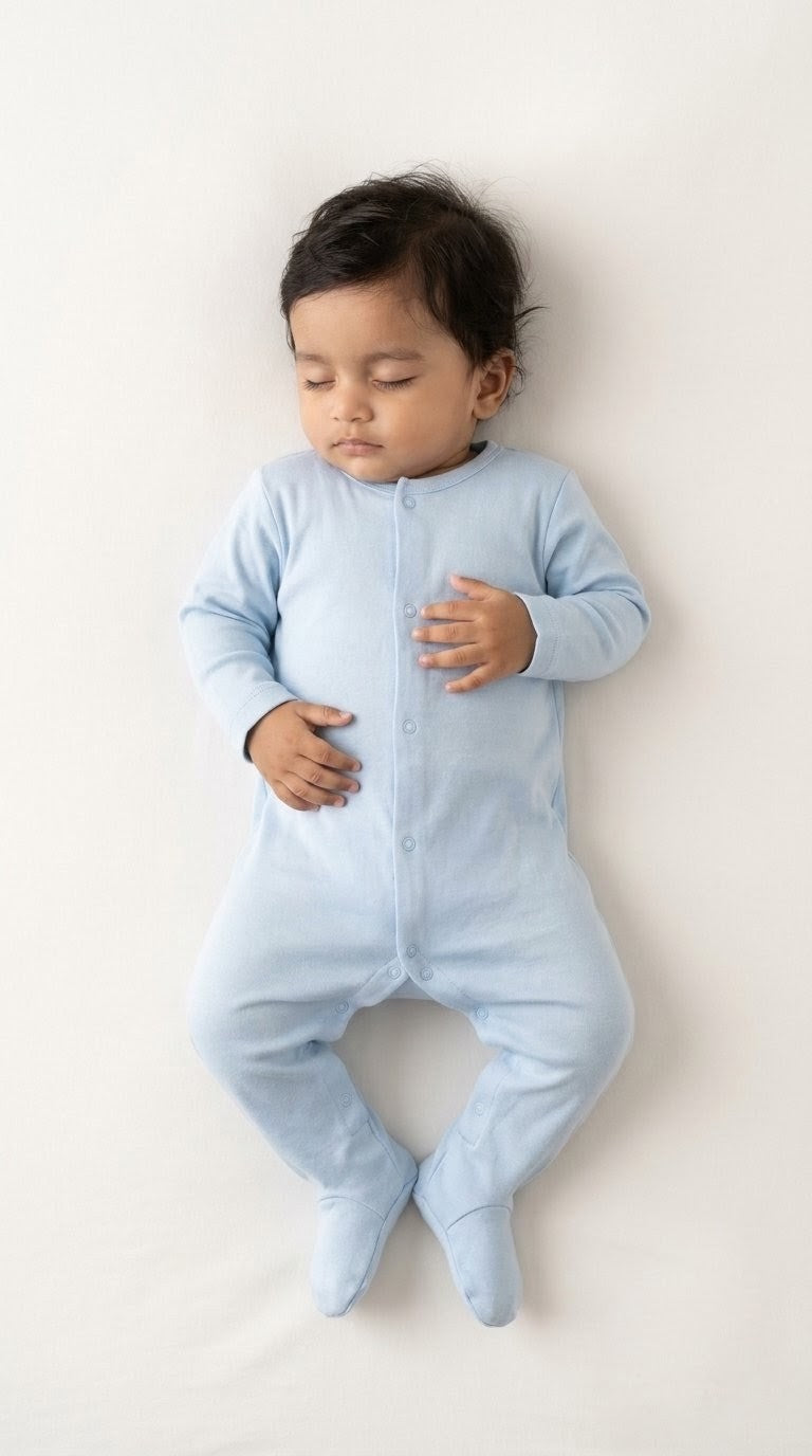 Footed Rompers - Sky Blue