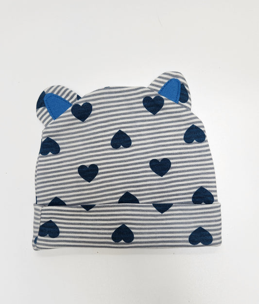 Bunny Cap - Blue Hearts