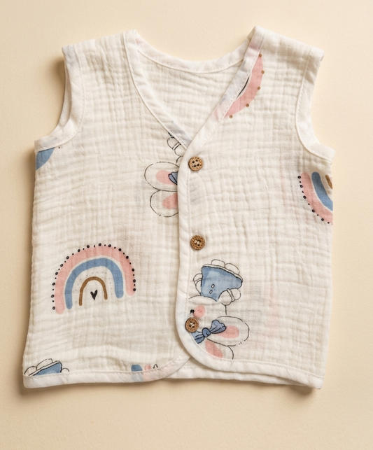 Crinkled Muslin Jabla - Rainbow Love
