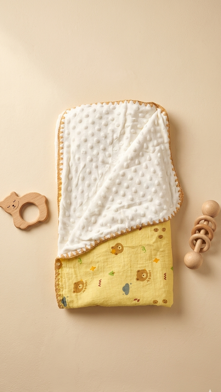 Reversible Muslin Blanket - Yellow