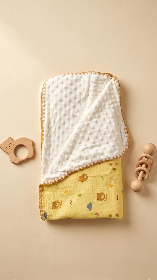 Reversible Muslin Blanket - Yellow