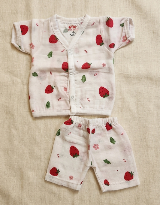 Muslin Co Ord Set - Strawberries