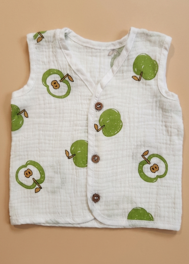 Crinkled Muslin Jabla - Green Apple