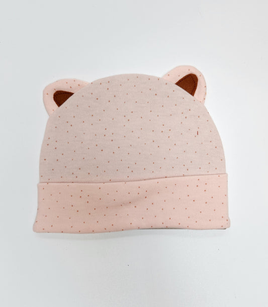 Bunny Cap - Brown Polka
