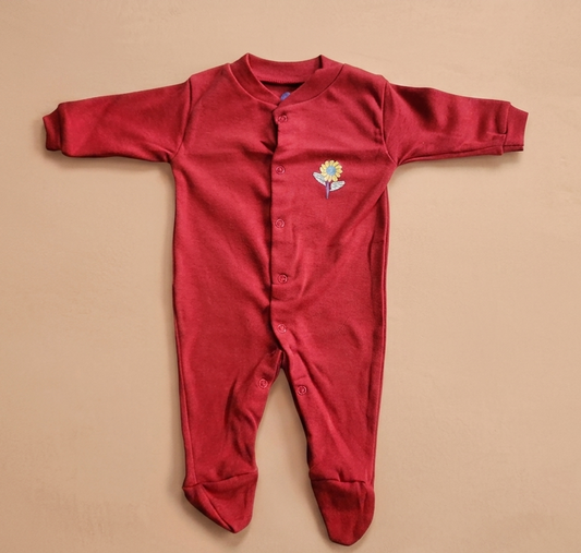 Footed Rompers - Red