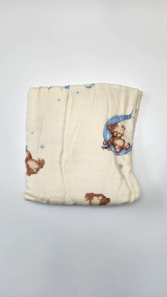 Muslin Blanket - Bear on Moon