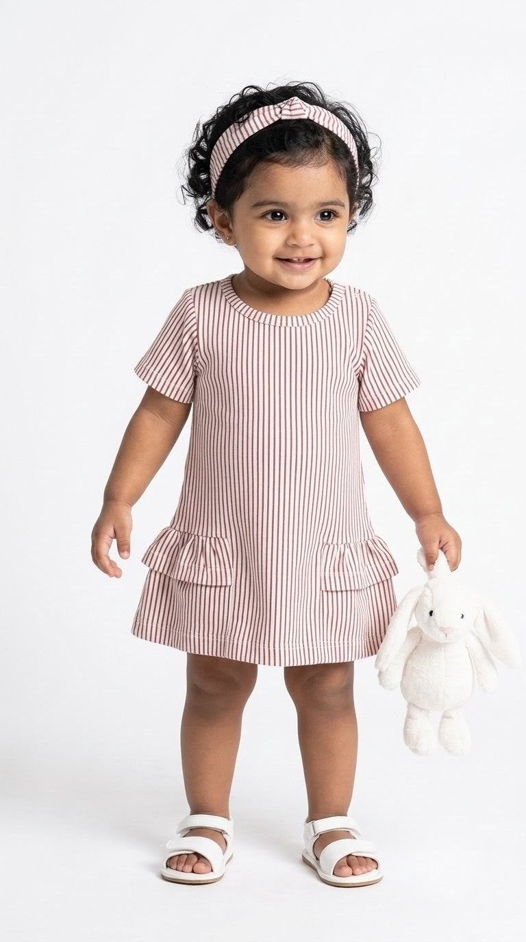 Striped Red and White Frock