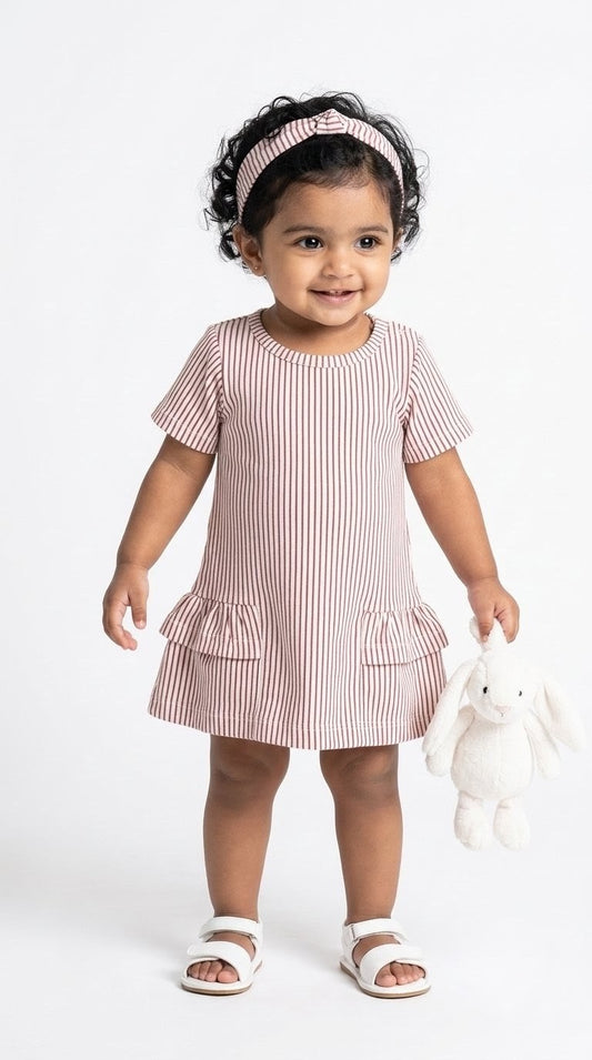 Striped Red and White Frock